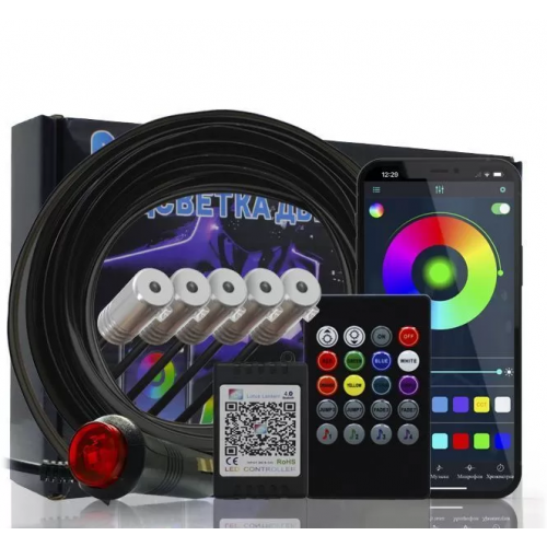 Подсветка торпеды (BK) 6m RGB приложение и пульт(черная)