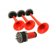 Сигнал звуковой воздушный ST-1015R, 3-х рожковый, красный,12V/10 рис. 3