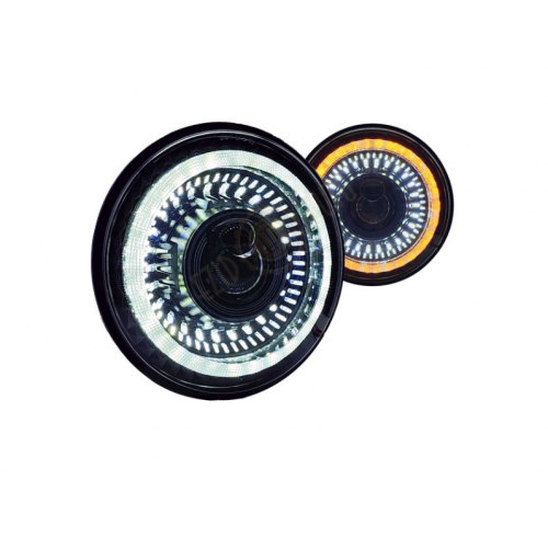 Светодиодная фара 7' "Cyclope", ближний 42,6/дальний 56,7 Вт., динамическая анимация включения ДХО, поворотник, C174