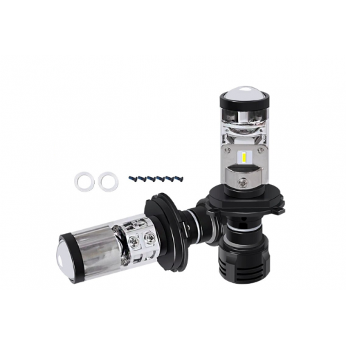 LED лампы линза A8 H4 mini LED lens 1,5" 12-24V, 50W/33W, 6000K, 3000Lm