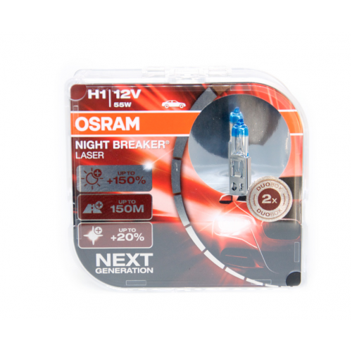 Osram H1 12v (55w)  +150% Night Breaker Laser  EURO BOX