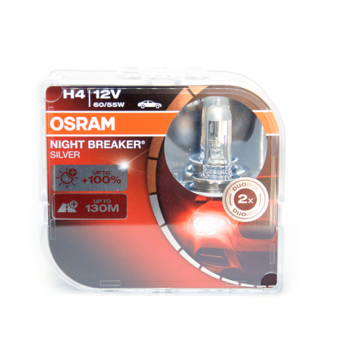Osram H4 12v (60/55w) +100% Night Breaker Silver  EURO BOX