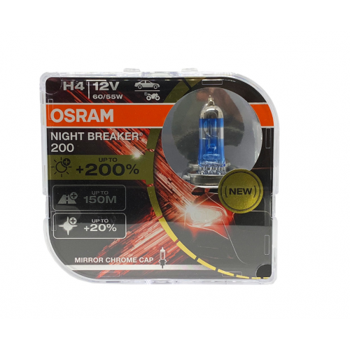 Osram H4 12v (60/55w)  +200% Night Breaker  EURO BOX