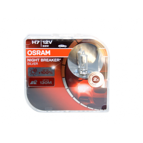 Osram H7 12v (55w)  +100% Night Breaker Silver  EURO BOX