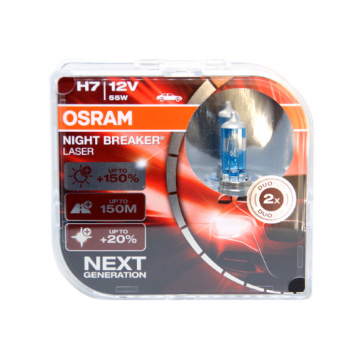 Osram H7 12v (55w)  +150% Night Breaker Laser  EURO BOX