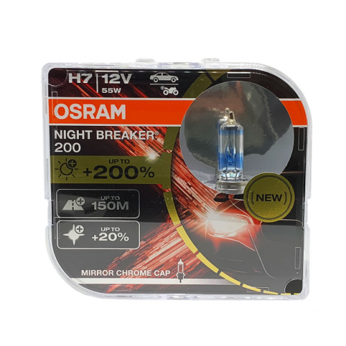 Osram H7 12v (55w)  +200% Night Breaker 200  EURO BOX