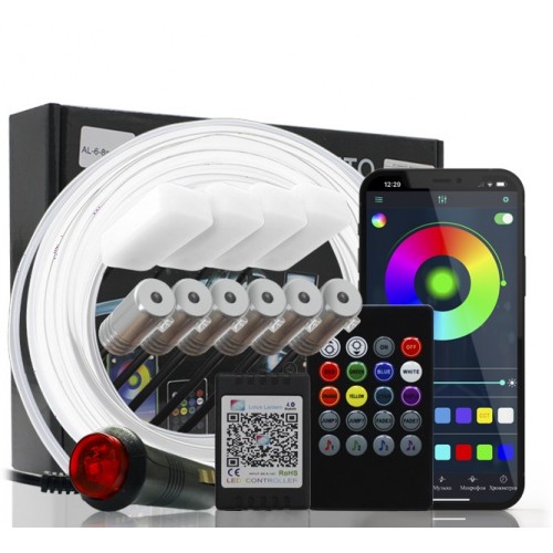 Контурная подсветка салона и ног 8М БЕЛАЯ RGB приложение и пульт