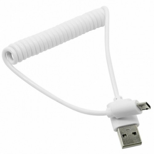 Провод "Спираль" БЕЛЫЙ microUSB