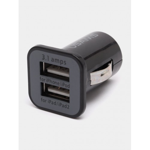 USB зарядное 3.1А черная