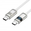 HOCO U137 Line 60W charging data cabl with display Type-c to Type-c (белый) рис. 1