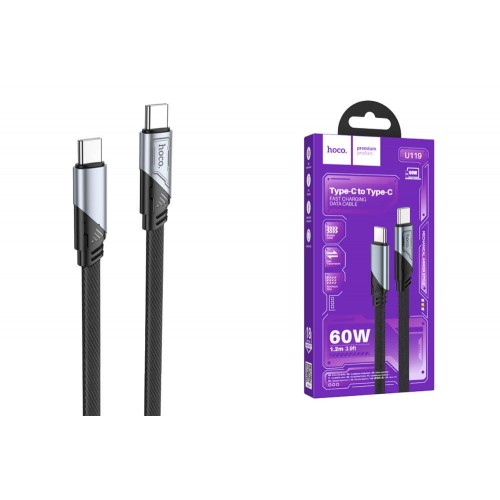 Кабель Hoco U119 machine 60W Type-c to Type-c Black