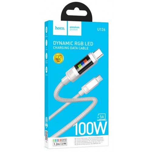 Кабель Hoco U126 lantern 100w Type-c to Type-c Black